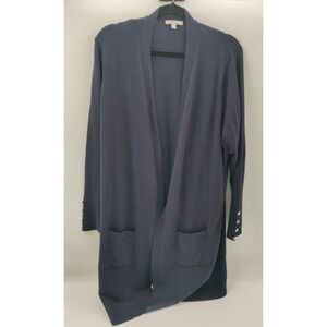 89th + Madison Navy Blue Cardigan Sweater Open‎ Front Long Sleeve Size 3X